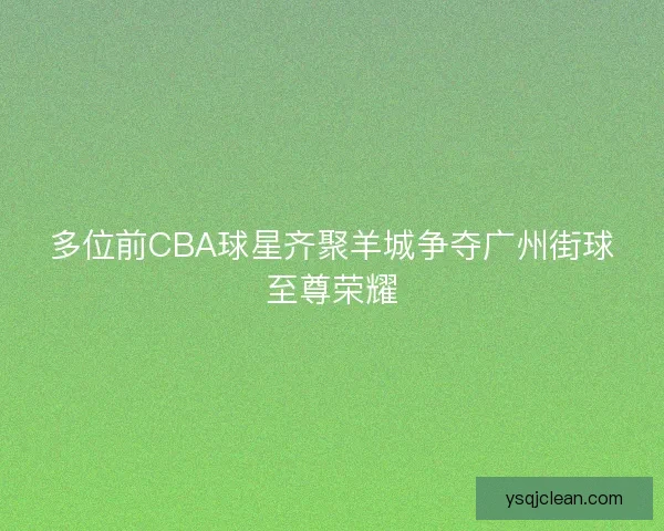 多位前CBA球星齐聚羊城争夺广州街球至尊荣耀